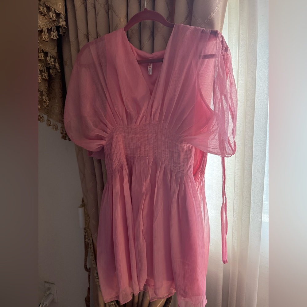 Elegant Pink Sheer Dress(Never worn)